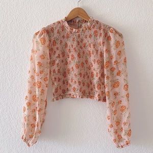 ILLA ILLA Rosie Smocked Cropped Blouse